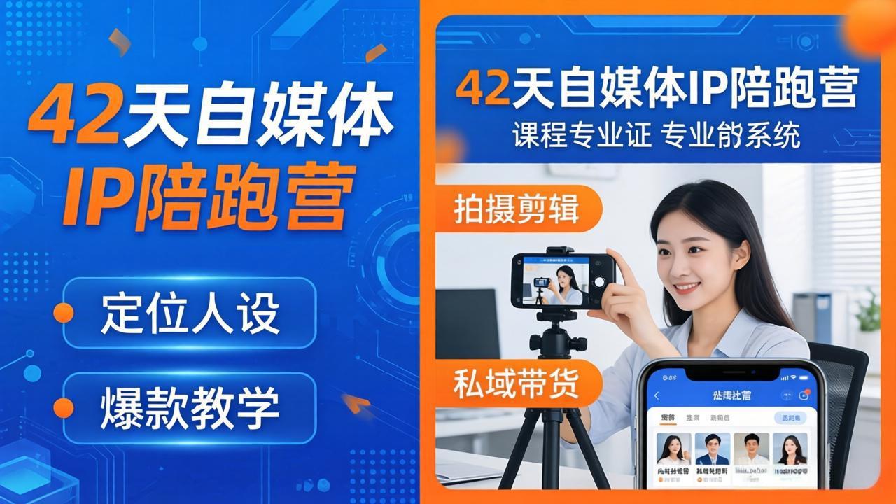 42天自媒体IP陪跑营-26年4月19更新：定位人设爆款全教学，拍摄剪辑私域带货一站式落地-轻资本网