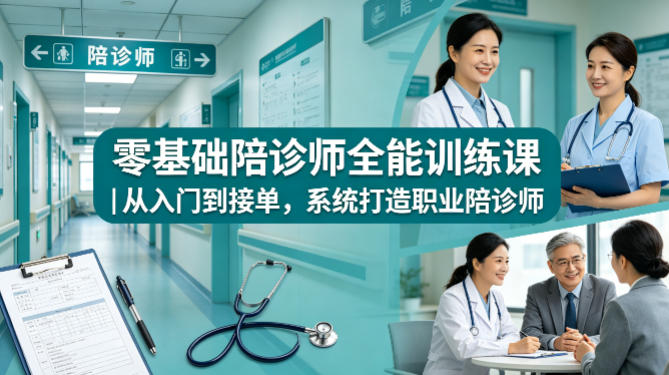 零基础陪诊师全能训练课｜从入门到接单，系统打造职业陪诊师-轻资本网