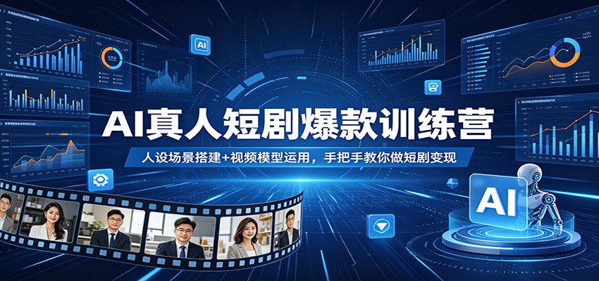 AI真人短剧爆款训练营：人设场景搭建+视频模型运用，手把手教你做短剧变现-轻资本网