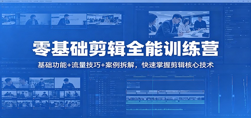 零基础剪辑全能训练营：基础功能+流量技巧+案例拆解，快速掌握剪辑核心技术-轻资本网