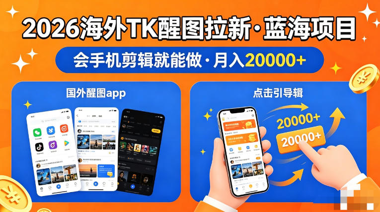 图出海拉新，全网火爆风口项目，只要会简单手机剪辑，轻松上手，当天见收益，日入四位数【揭秘】-轻资本网