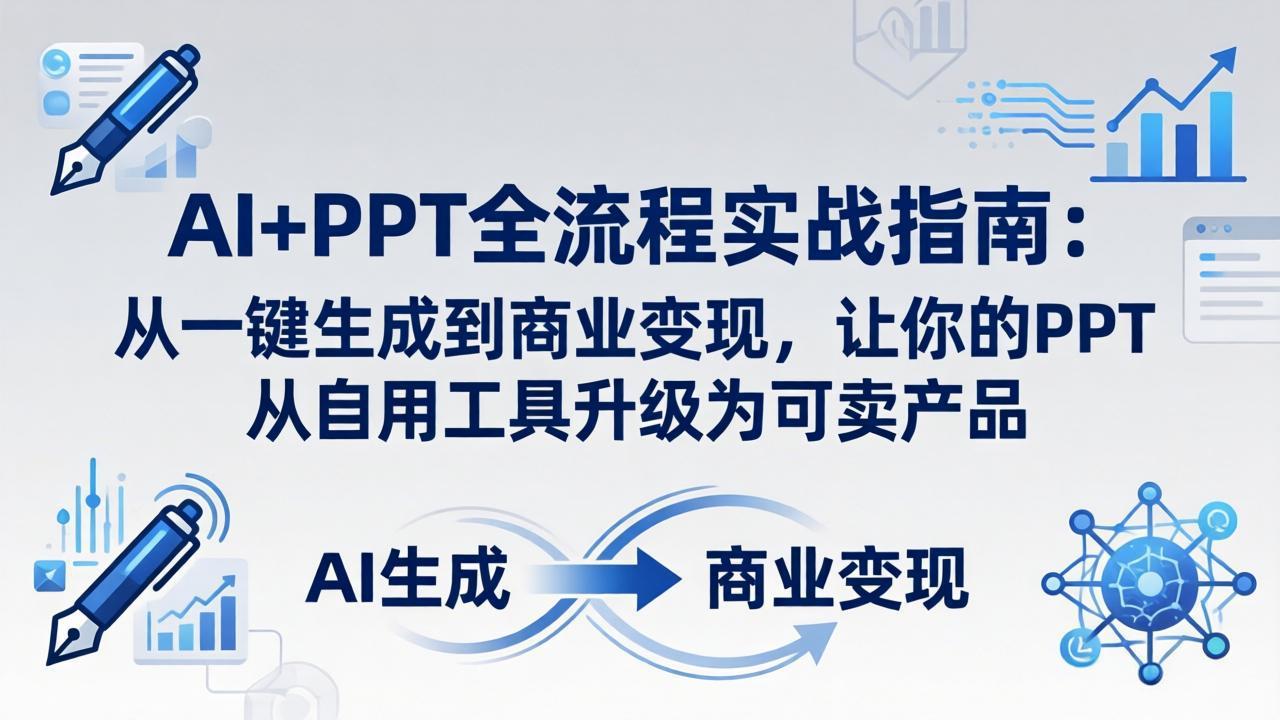 AI+PPT全流程实战指南-更新4月21：从一键生成到商业变现，让你的PPT从自用工具升级为可卖产品-轻资本网