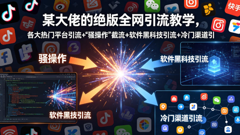 某大佬的绝版全网引流教学，各大热门平台引流+-轻资本网
