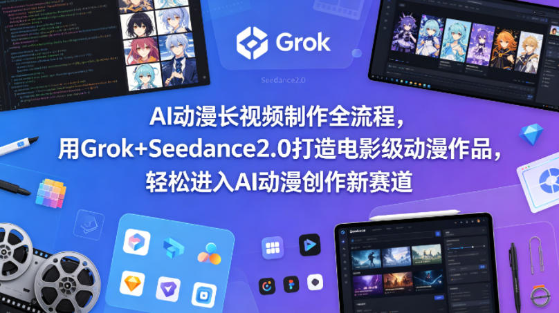AI动漫长视频制作全流程，用Grok+Seedance2.0打造电影级动漫作品，轻松进入AI动漫创作新赛道-轻资本网