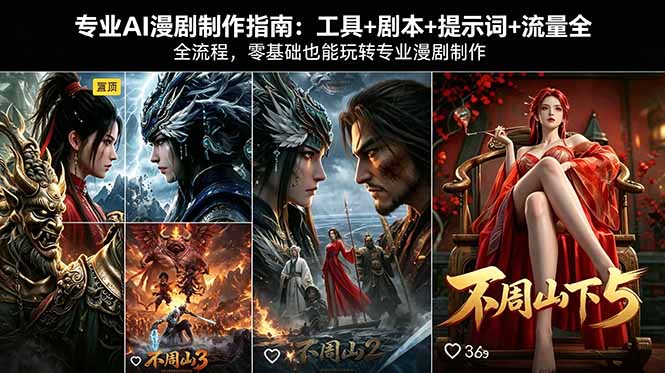 专业AI漫剧制作指南：工具+剧本+提示词+流量全流程，零基础也能玩转专业漫剧制作-轻资本网