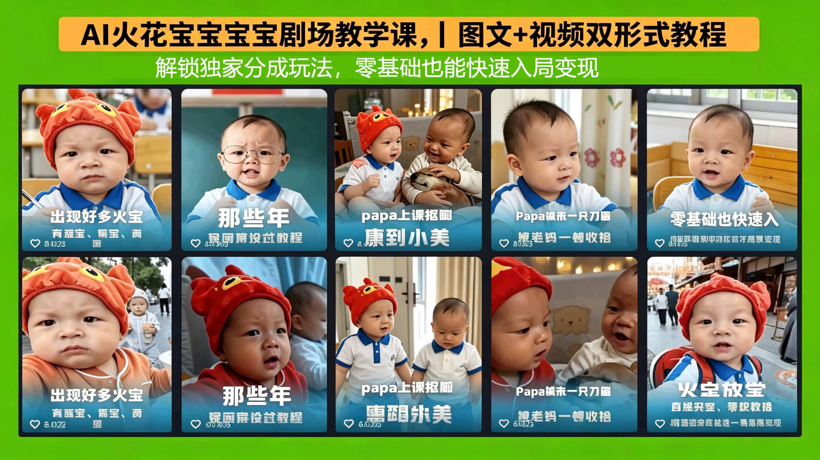 AI火花宝宝宝宝剧场教学课，图文+视频双形式教程，解锁独家分成玩法，零基础也能快速入局变现-轻资本网