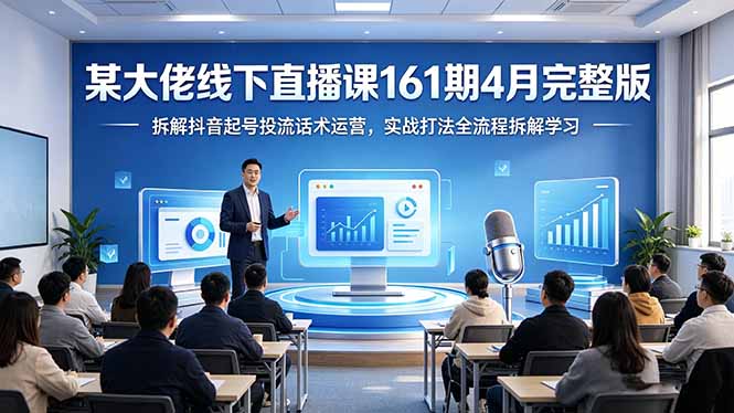 某大佬线下直播课161期4月完整版，拆解抖音起号投流话术运营，实战打法全流程拆解学习-轻资本网