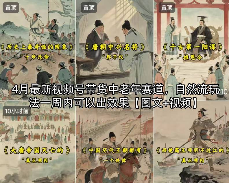 4月最新视频号带货中老年赛道，自然流玩法一周内可以出效果【图文+视频】-轻资本网