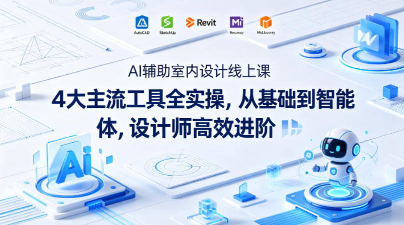 AI辅助室内设计线上课｜4大主流工具全实操，从基础到智能体，设计师高效进阶-轻资本网
