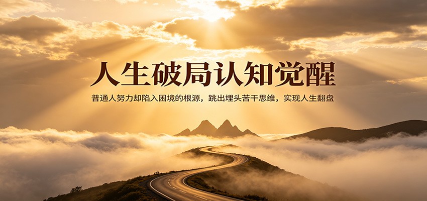 人生破局认知觉醒，普通人努力却陷入困境的根源，跳出埋头苦干思维，实现人生翻盘-轻资本网