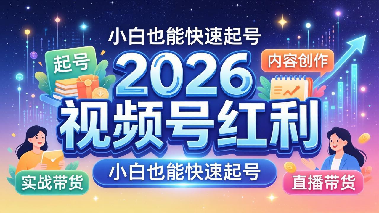 2026视频号红利实战营，大佬亲授起号、内容、直播、IP、投流、私域、矩阵全套落地打法-轻资本网