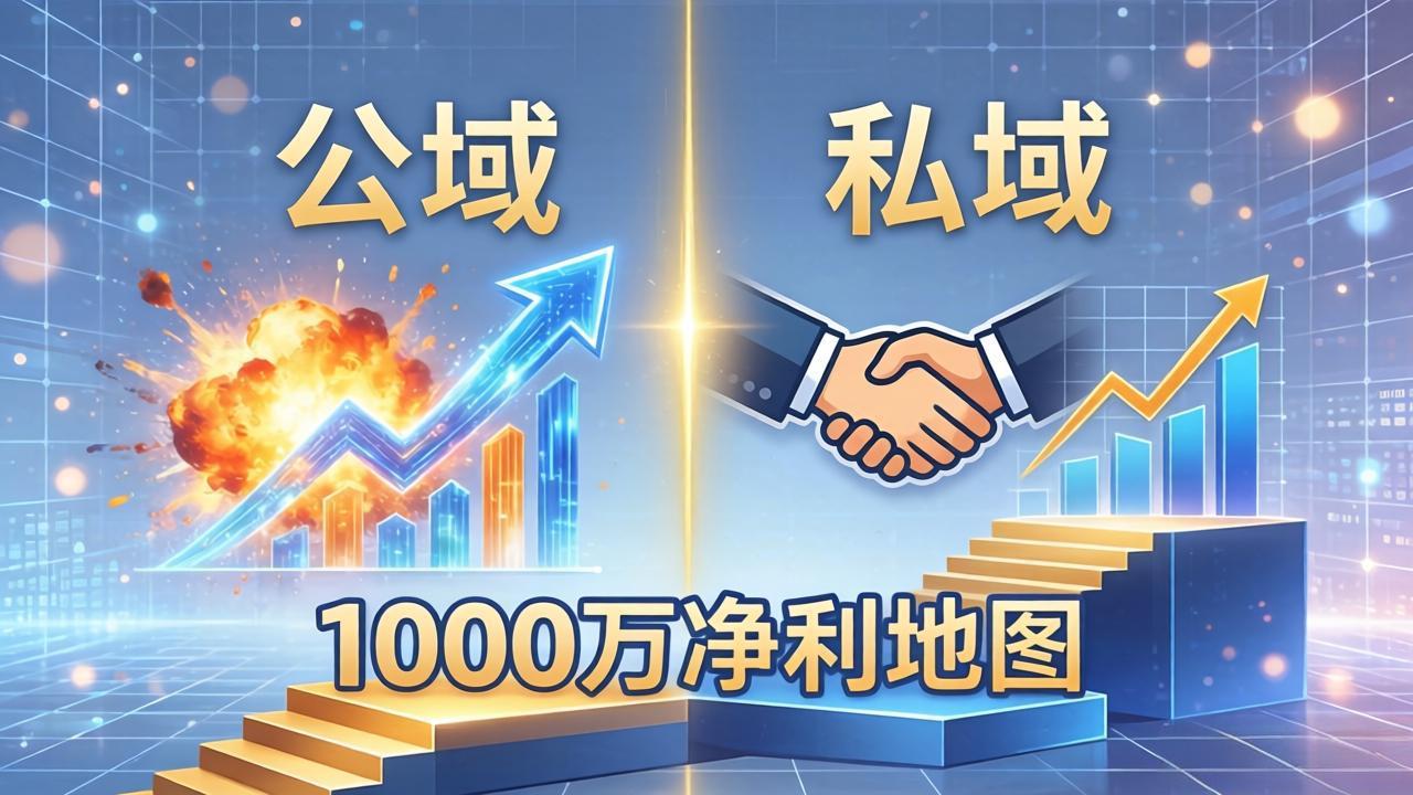 公域玩命出爆款，私域悄悄做成交：这套AI内训课，2026给你打通1000万净利的地图-轻资本网