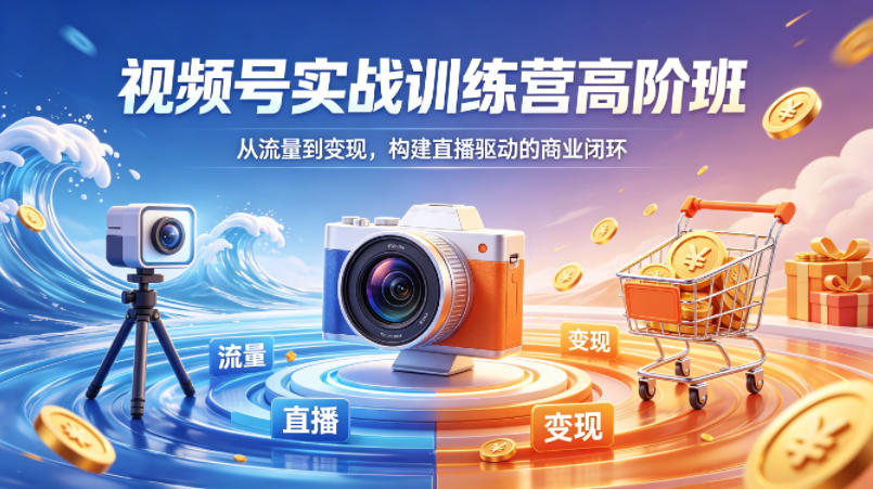 视频号实战训练营高阶班，从流量到变现，构建直播驱动的商业闭环(26年4月)-轻资本网