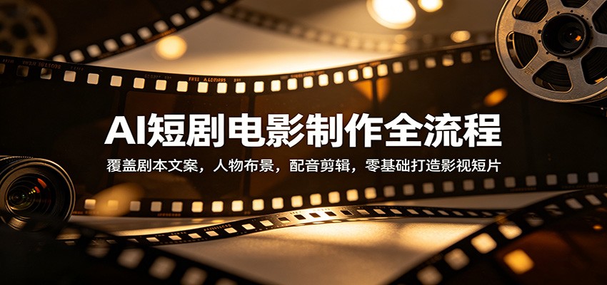 AI短剧电影制作全流程：覆盖剧本文案，人物布景，配音剪辑，零基础打造影视短片-轻资本网