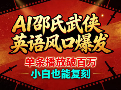 AI邵氏武侠英语风口爆发，单条播放破百万，小白也能复刻-轻资本网