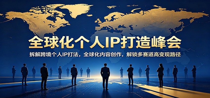 全球化个人IP打造峰会：拆解跨境个人IP打法，全球化内容创作，解锁多赛道高变现路径-轻资本网