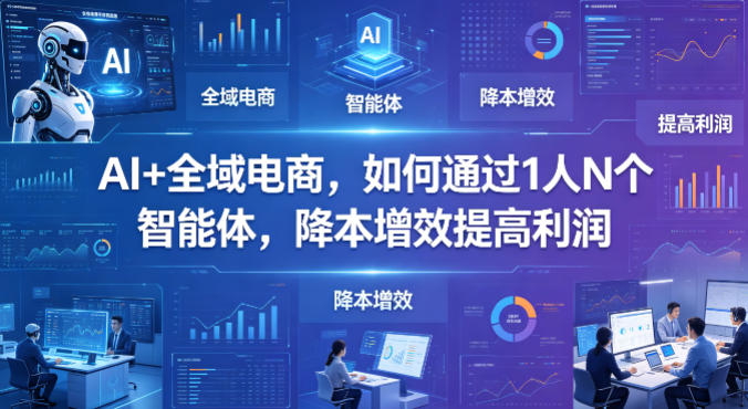 AI+全域电商，如何通过1人N个智能体，降本增效提高利润-轻资本网