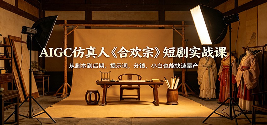 AIGC仿真人《合欢宗》短剧实战课：从剧本到后期，提示词，分镜，小白也能快速量产-轻资本网