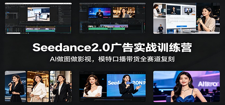 Seedance2.0广告实战训练营：AI做图做影视，模特口播带货全赛道复刻-轻资本网