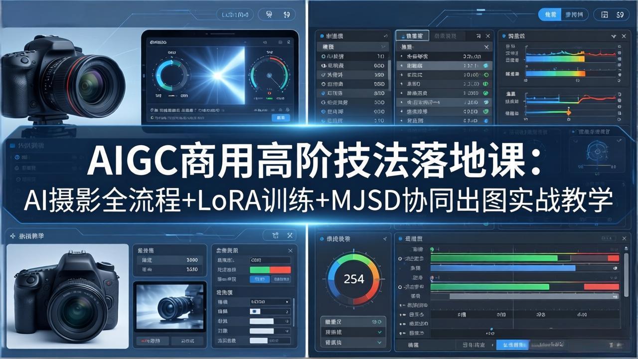 AIGC商用高阶技法落地课：AI摄影全流程+LoRA训练+MJSD协同出图实战教学-轻资本网