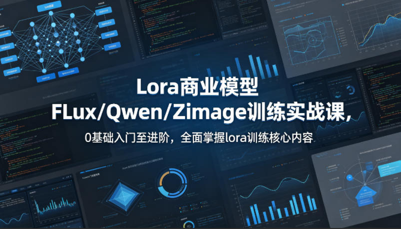 系统性学习Lora商业模型FLux／Qwen／Zimage训练实战课，0基础入门至进阶，全面掌握lora训练核心内容-轻资本网