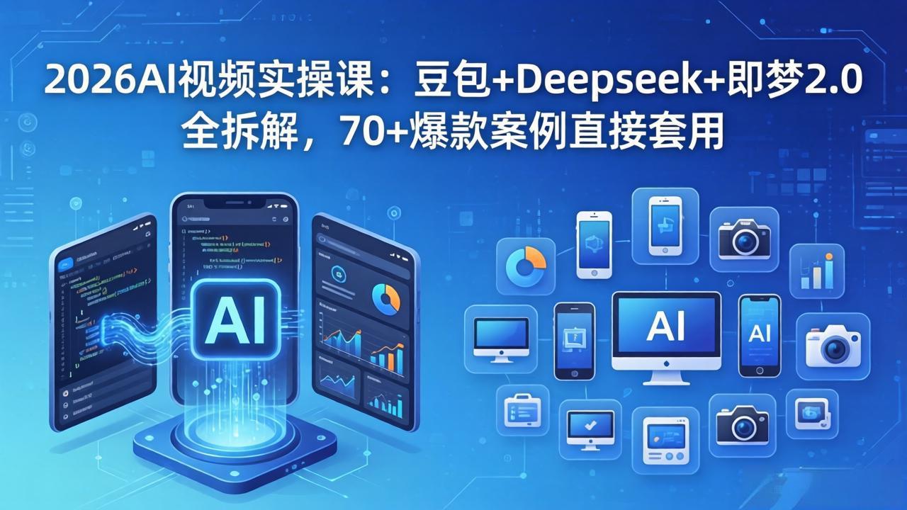 2026AI视频实操课：豆包+Deepseek+即梦2.0全拆解，70+爆款案例直接套用-轻资本网