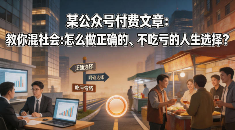 某公众号付费文章：教你混社会：怎么做正确的、不吃亏的人生选择？-轻资本网