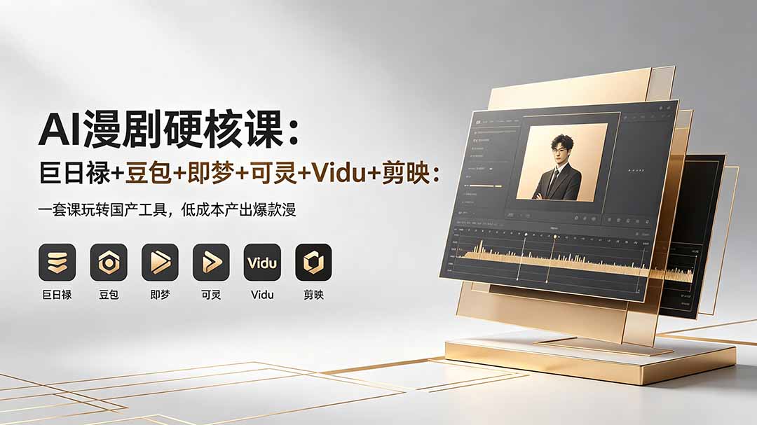 AI漫剧硬核课：巨日禄+豆包+即梦+可灵+Vidu+剪映：一套课玩转国产工具，低成本产出爆款漫剧-轻资本网