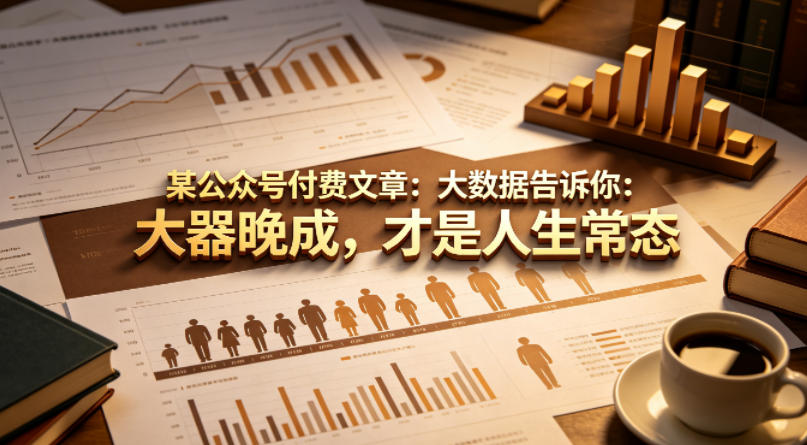 某公众号付费文章：大数据告诉你：大器晚成，才是人生常态-轻资本网