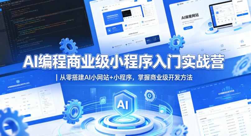 AI编程商业级小程序入门实战营｜从零搭建AI小网站+小程序，掌握商业级开发方法-轻资本网