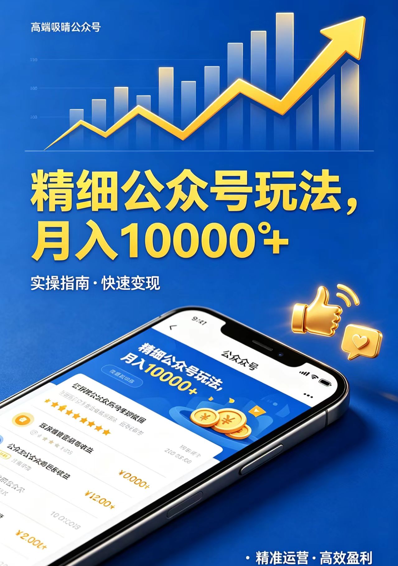 精细公众号玩法，月入10000+，实操指南，快速变现-轻资本网