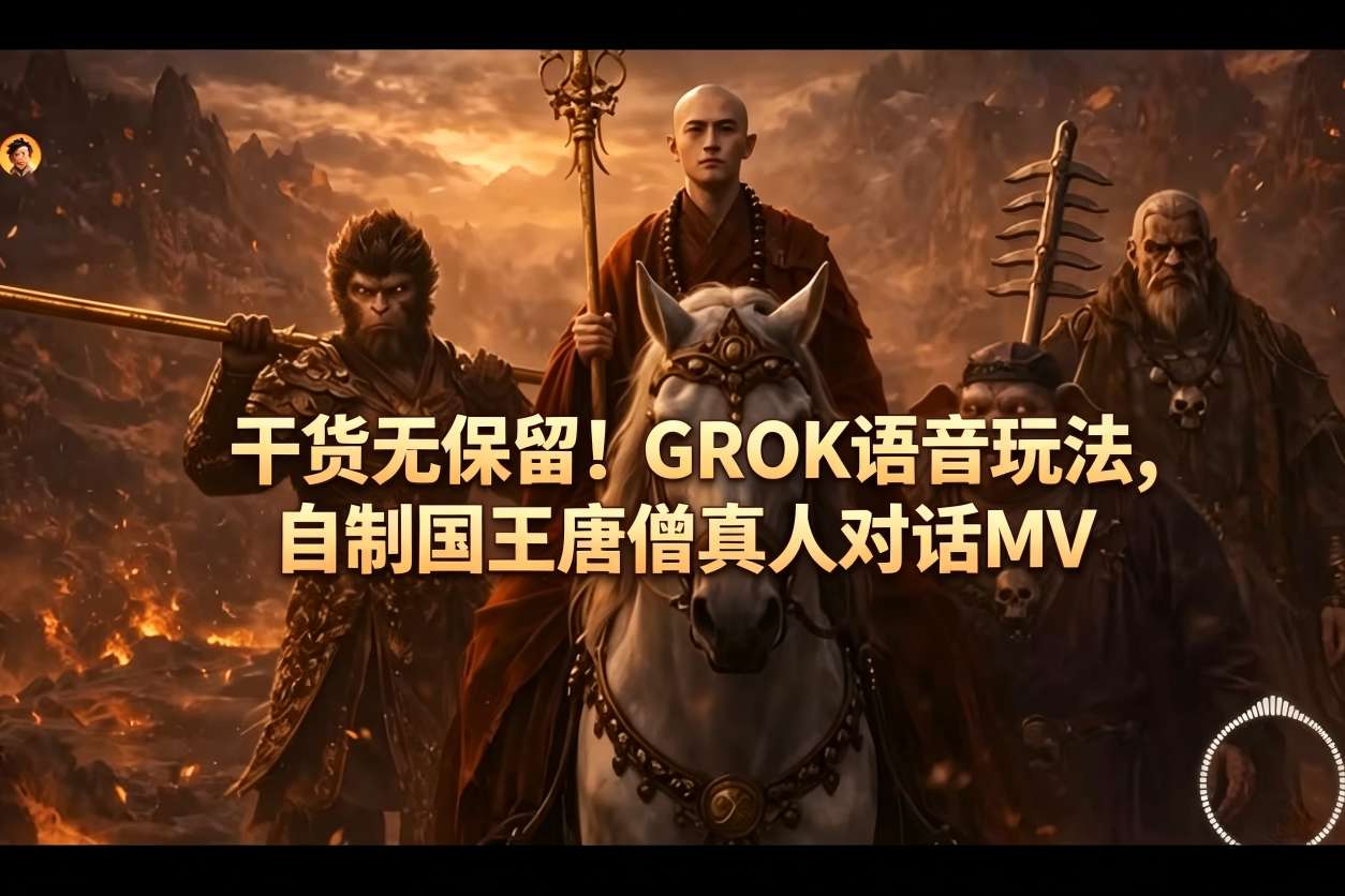 干货无保留！GROK语音玩法，自制国王唐僧真人对话MV-轻资本网