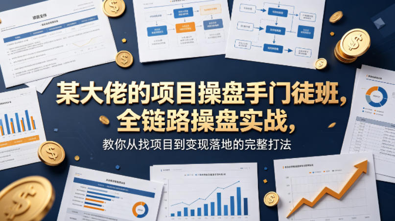 某大佬的项目操盘手门徒班，全链路操盘实战，教你从找项目到变现落地的完整打法-轻资本网