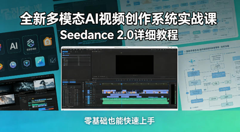 全新多模态AI视频创作系统实战课，Seedance 2.0详细教程，零基础也能快速上手-轻资本网