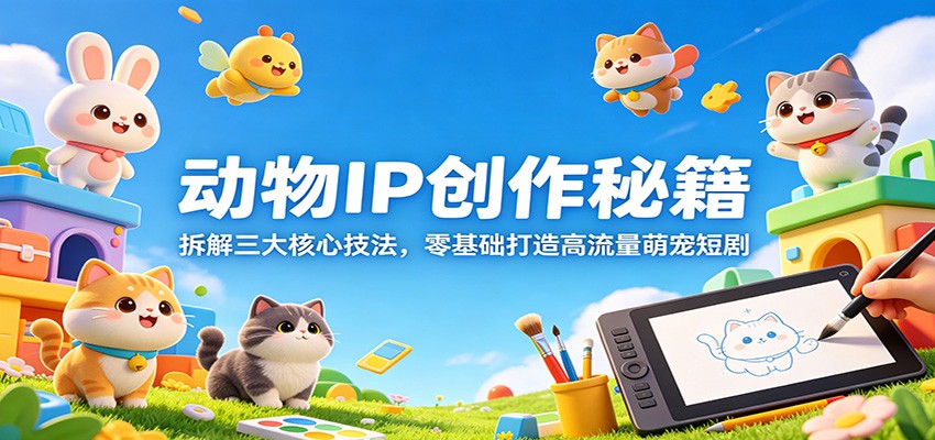动物IP创作秘籍：拆解三大核心技法，零基础打造高流量萌宠短剧-轻资本网
