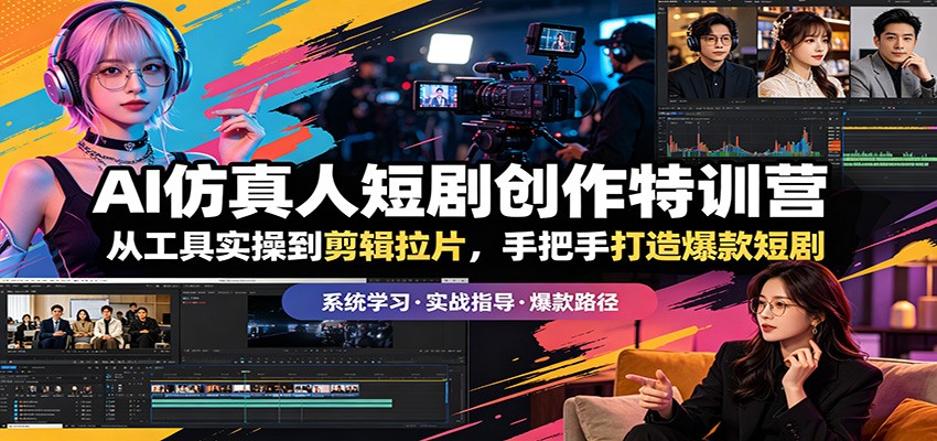 AI仿真人短剧创作特训营：从工具实操到剪辑拉片，手把手打造爆款短剧-轻资本网