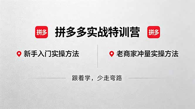拼多多实战特训营(更新5月3-轻资本网