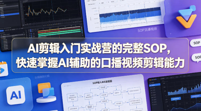 AI剪辑入门实战营的完整SOP，快速掌握AI辅助的口播视频剪辑能力-轻资本网