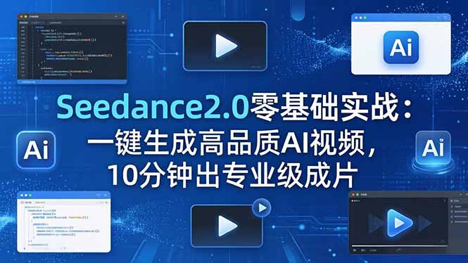 Seedance2.0零基础实战：一键生成高品质AI视频，10分钟出专业级成片-轻资本网