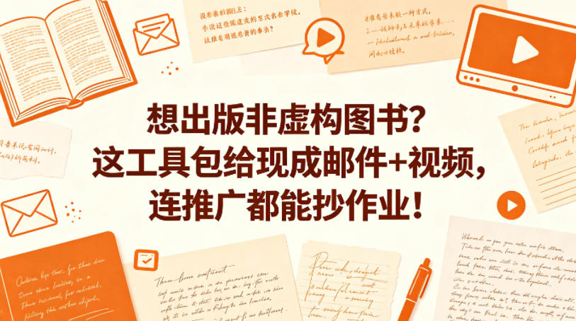 想出版非虚构图书？这工具包给现成邮件+视频，连推广都能抄作业！【原创双语字幕】-轻资本网
