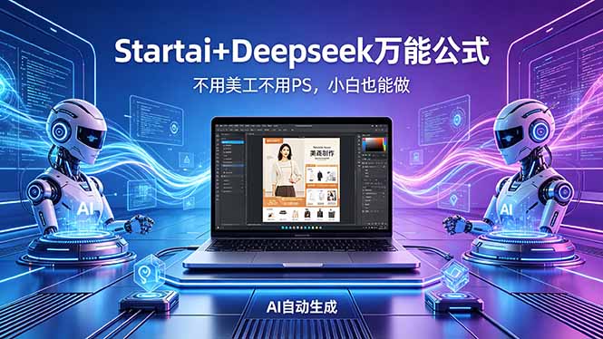 AI自动做电商详情页：Startai+Deepseek万能公式，不用美工不用PS，小白也能做-轻资本网