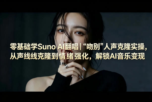 零基础学Suno AI翻唱｜《吻别》人声克隆实操，从声线克隆到情绪强化，解锁AI音乐变现-轻资本网