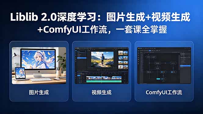 Liblib 2.0深度学习：图片生成+视频生成+ComfyUI工作流，一套课全掌握-轻资本网