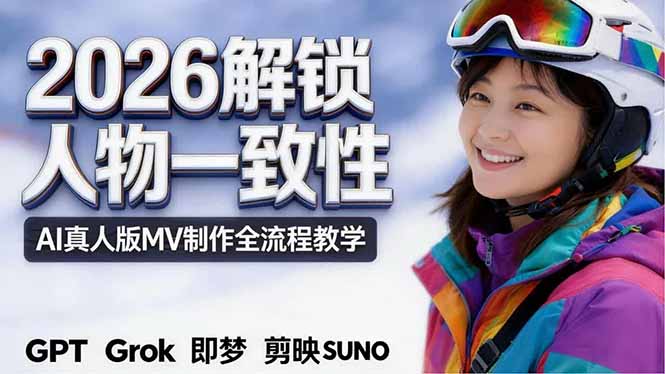 2026独创解锁人物一致性：AI真人版MV制作，不讲空话，不拼概念，全流程实操-轻资本网