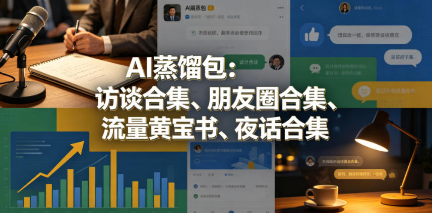 AI蒸馏包：访谈合集、朋友圈合集、流量黄宝书、夜话合集【文档】-轻资本网