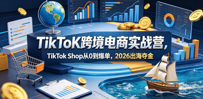 TikToK跨境电商实战营，TikTok Shop从0到爆单，2026出海夺金-轻资本网