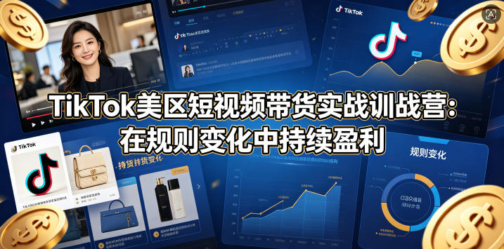 TikTok美区短视频带货实战训战营：在规则变化中持续盈利-轻资本网