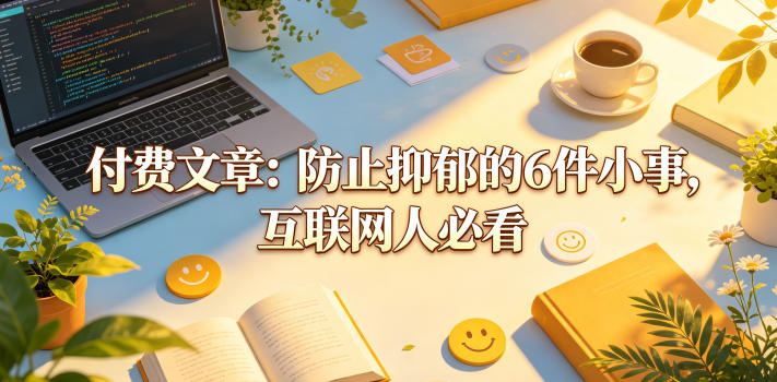 付费文章：防止抑郁的6件小事，互联网人必看！-轻资本网