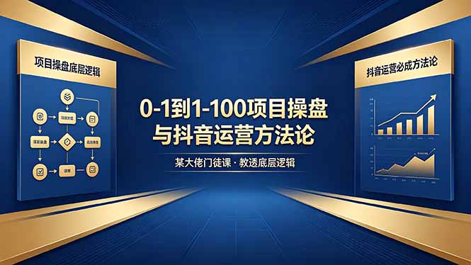 0-1到1-100怎么建？某大佬门徒课教透项目操盘底层逻辑+抖音运营必成方法论-轻资本网