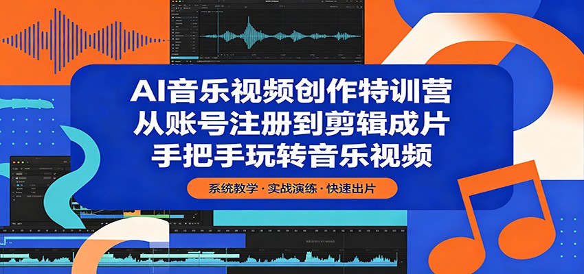 AI音乐视频创作特训营：从账号注册到剪辑成片，手把手玩转音乐视频-轻资本网